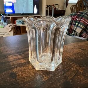 Circa Early 1900s EAPG Heisey 351 'Priscilla' Glass Fluted Toothpick Holder